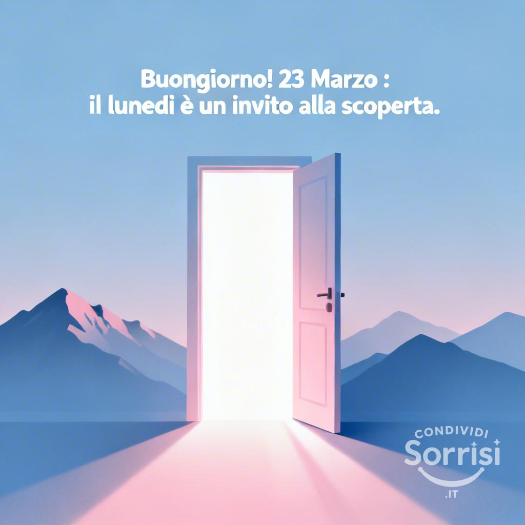 Buongiorno! 23 Marzo : il lunedì è un invito alla scoperta.