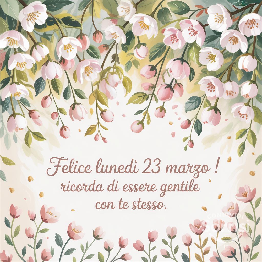 Felice Lunedì 23 Marzo ! Ricorda di essere gentile con te stesso.