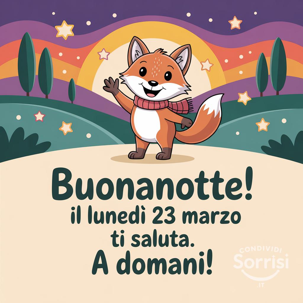 Buonanotte! Il lunedì 23 marzo  ti saluta. A domani!