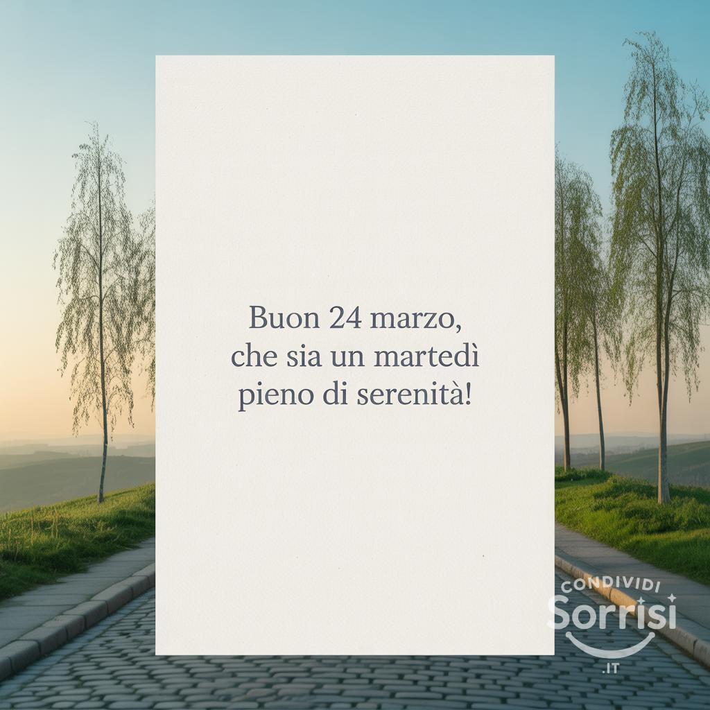 Buon 24 marzo, che sia un martedì pieno di serenità!