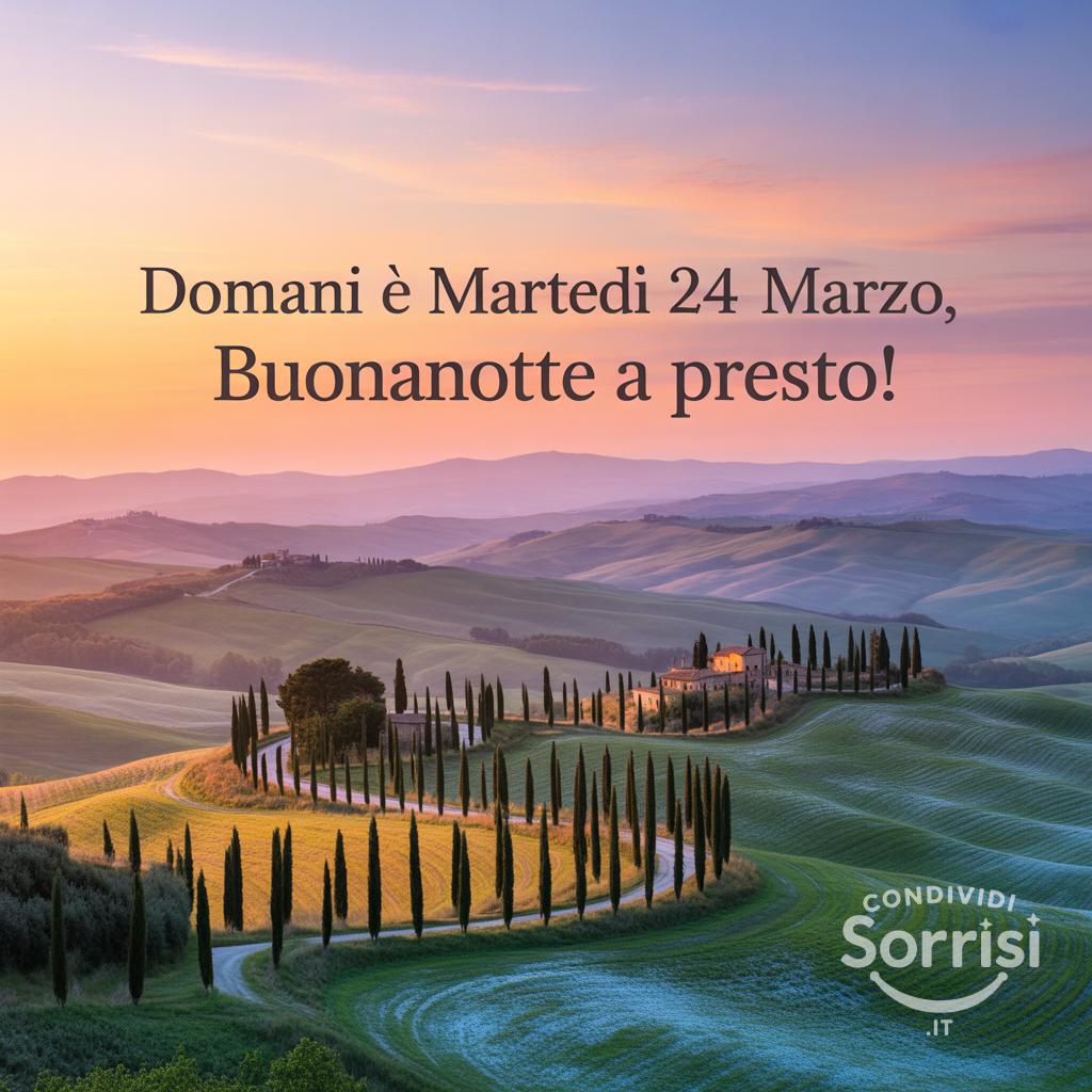 Domani è martedì 24 marzo , buonanotte a presto!