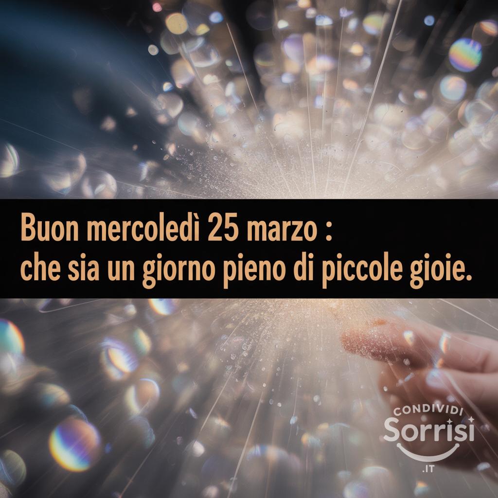 Buon Mercoledì 25 Marzo : che sia un giorno pieno di piccole gioie.