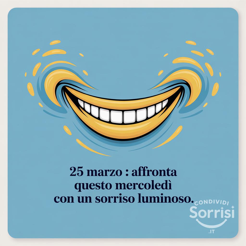 25 Marzo : affronta questo mercoledì con un sorriso luminoso.