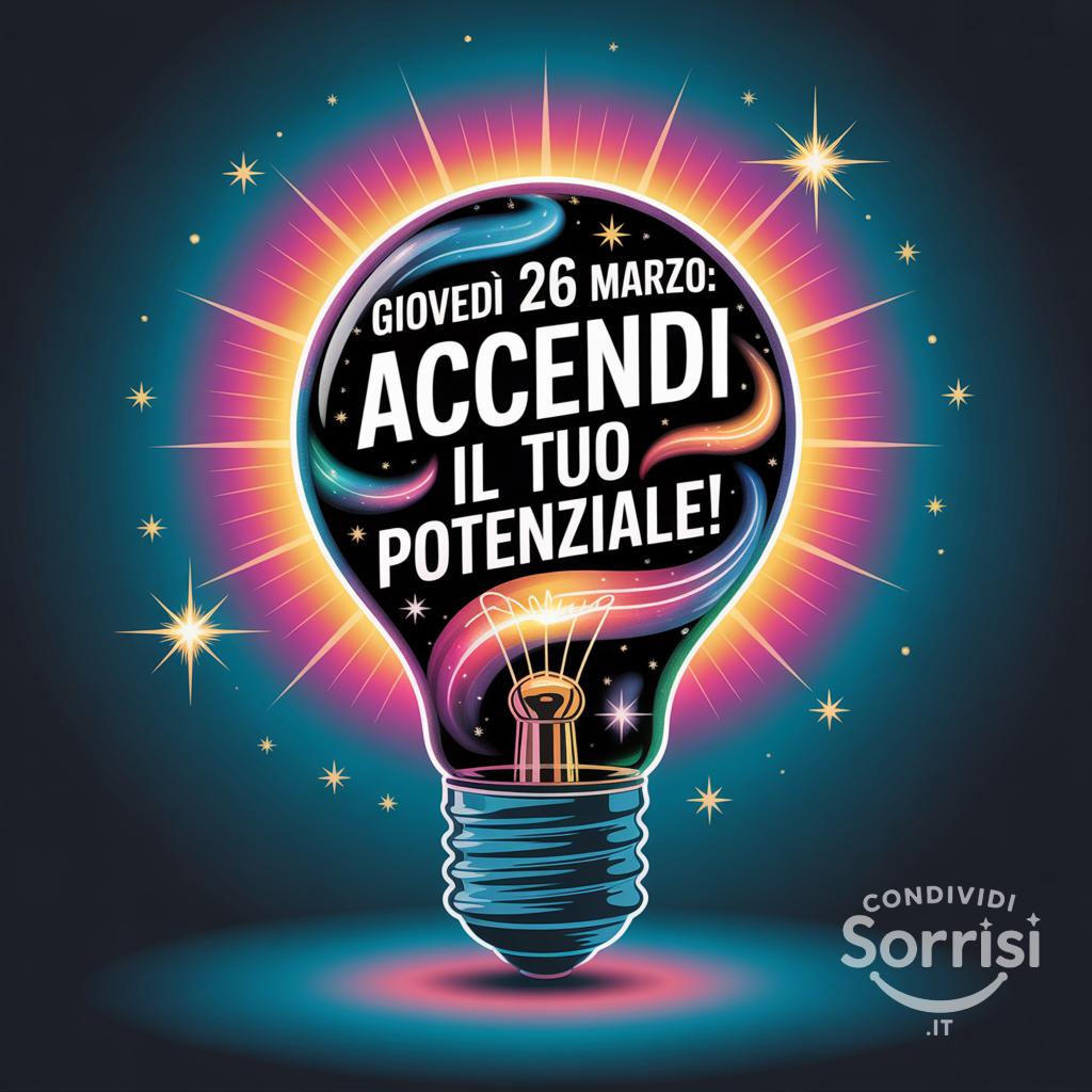 Giovedì 26 Marzo: accendi il tuo potenziale!