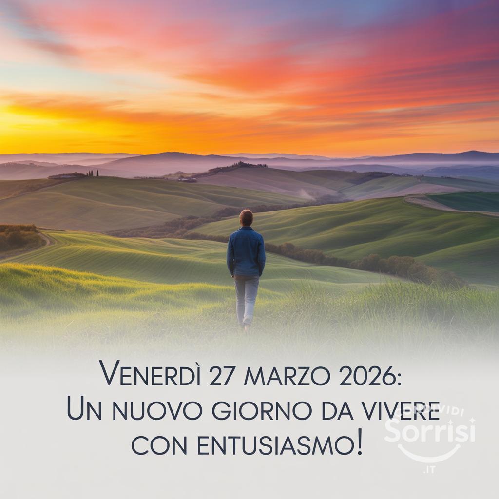 Venerdì 27 Marzo : un nuovo giorno da vivere con entusiasmo!