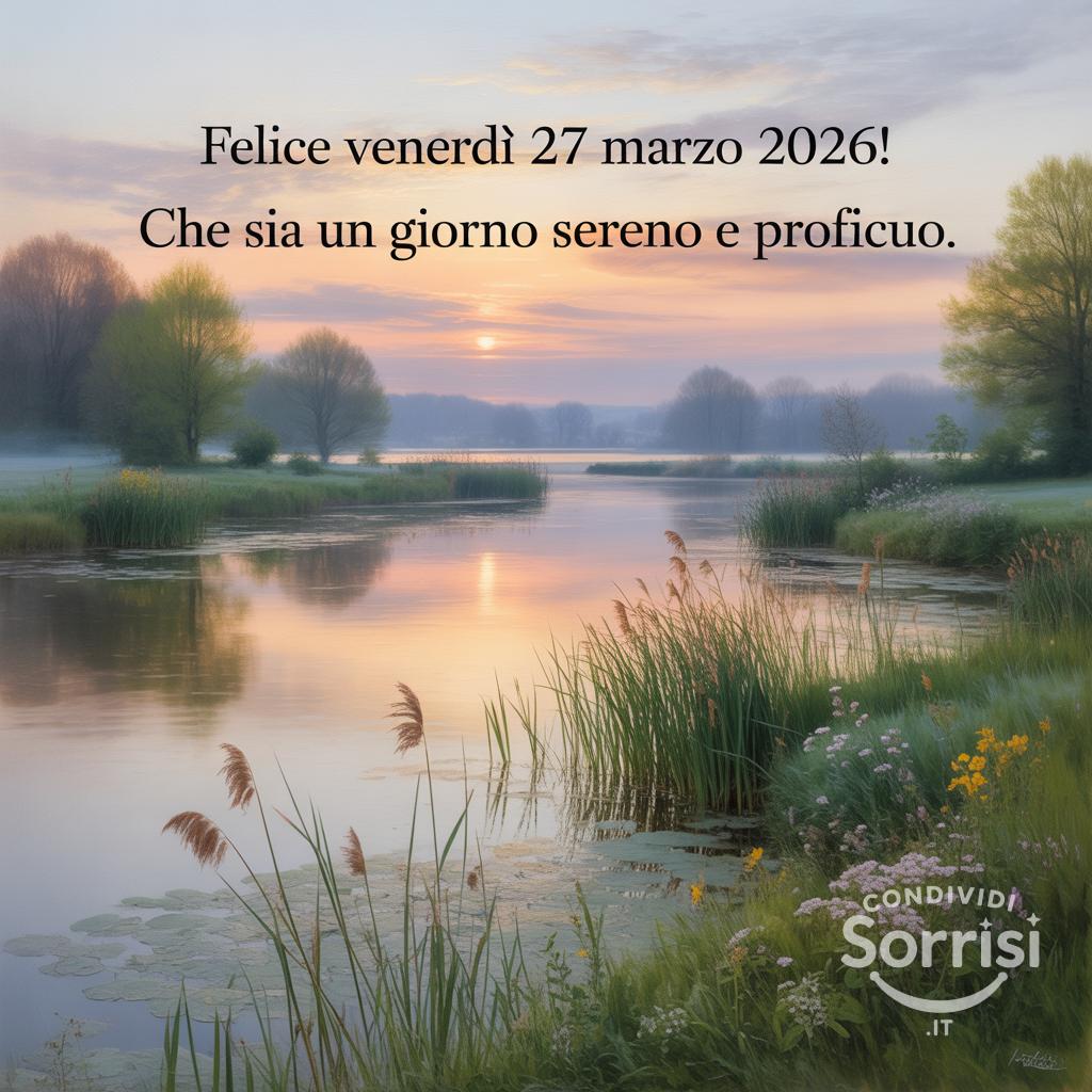 Felice Venerdì 27 Marzo ! Che sia un giorno sereno e proficuo.