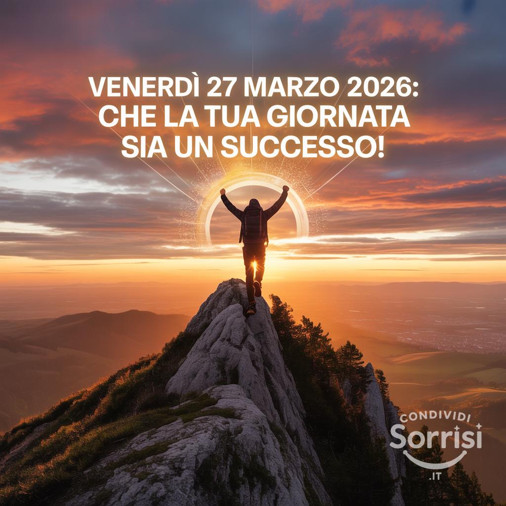 Venerdì 27 Marzo : che la tua giornata sia un successo!