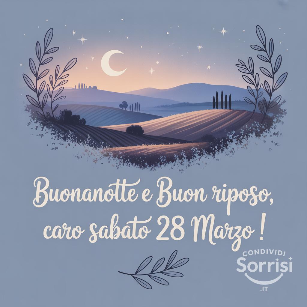 Buonanotte e buon riposo, caro sabato 28 marzo !