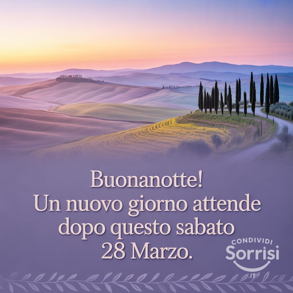Buonanotte! Un nuovo giorno attende dopo questo sabato 28 marzo.