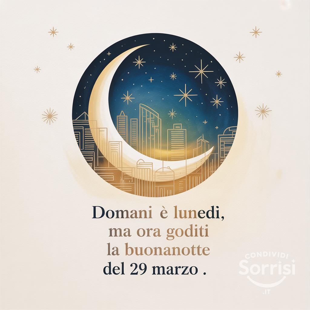 Domani è lunedì, ma ora goditi la buonanotte del 29 marzo .