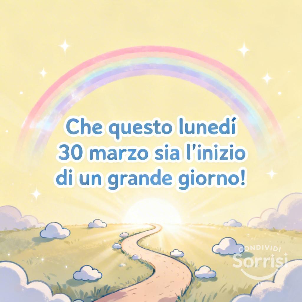 Che questo lunedì 30 marzo sia l'inizio di un grande giorno!