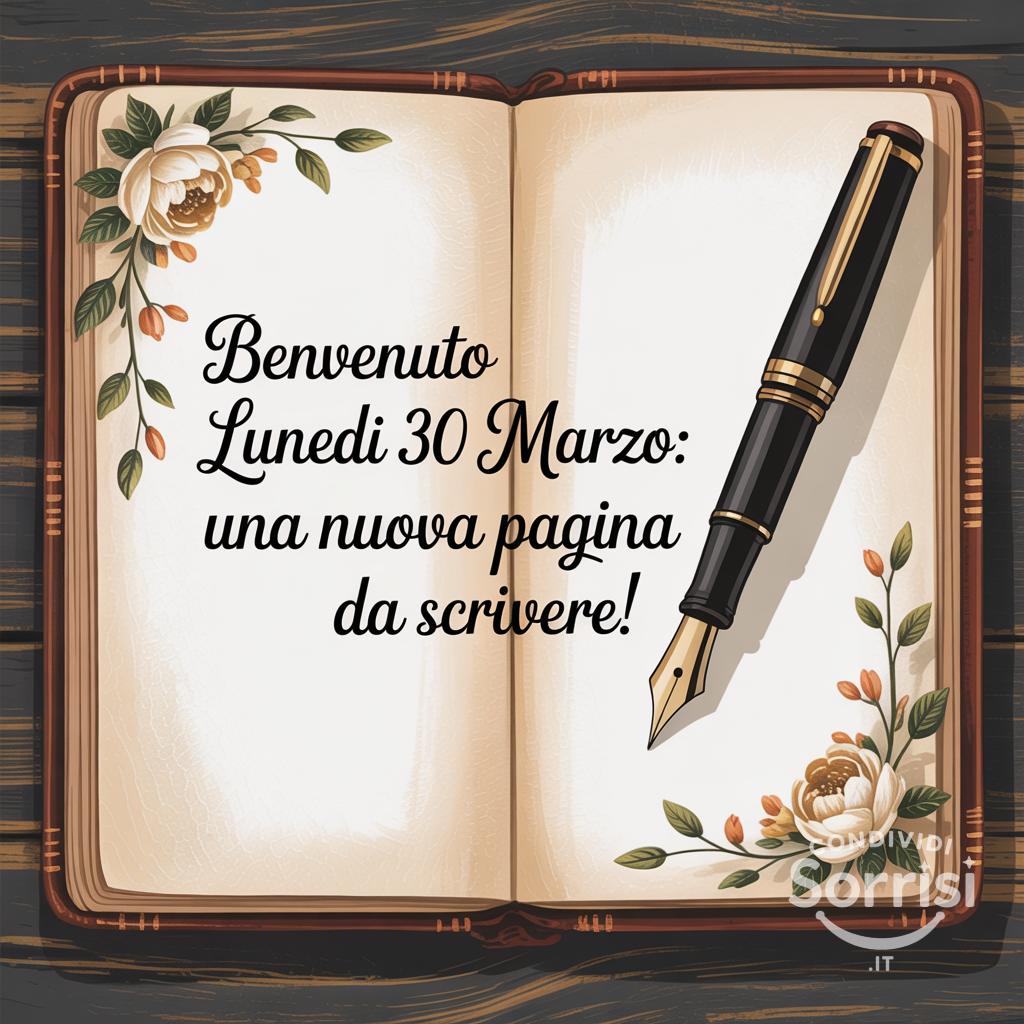 Benvenuto lunedì 30 marzo: una nuova pagina da scrivere!