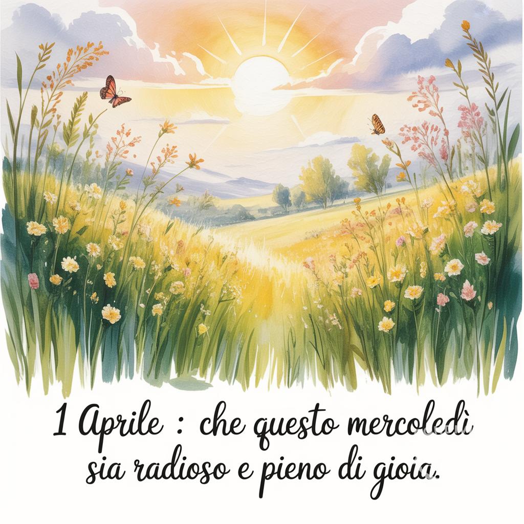 1 Aprile : che questo mercoledì sia radioso e pieno di gioia.