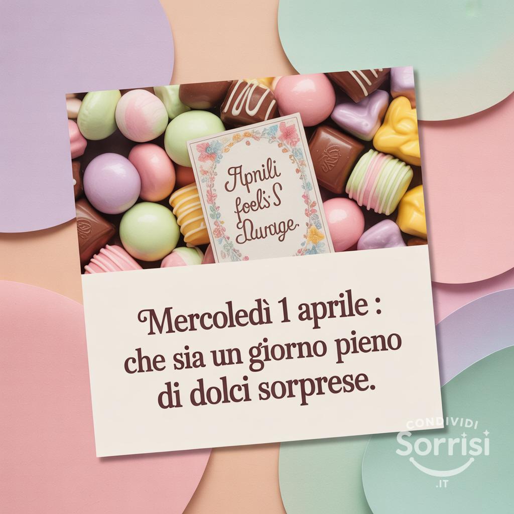 Mercoledì 1 Aprile : che sia un giorno pieno di dolci sorprese.