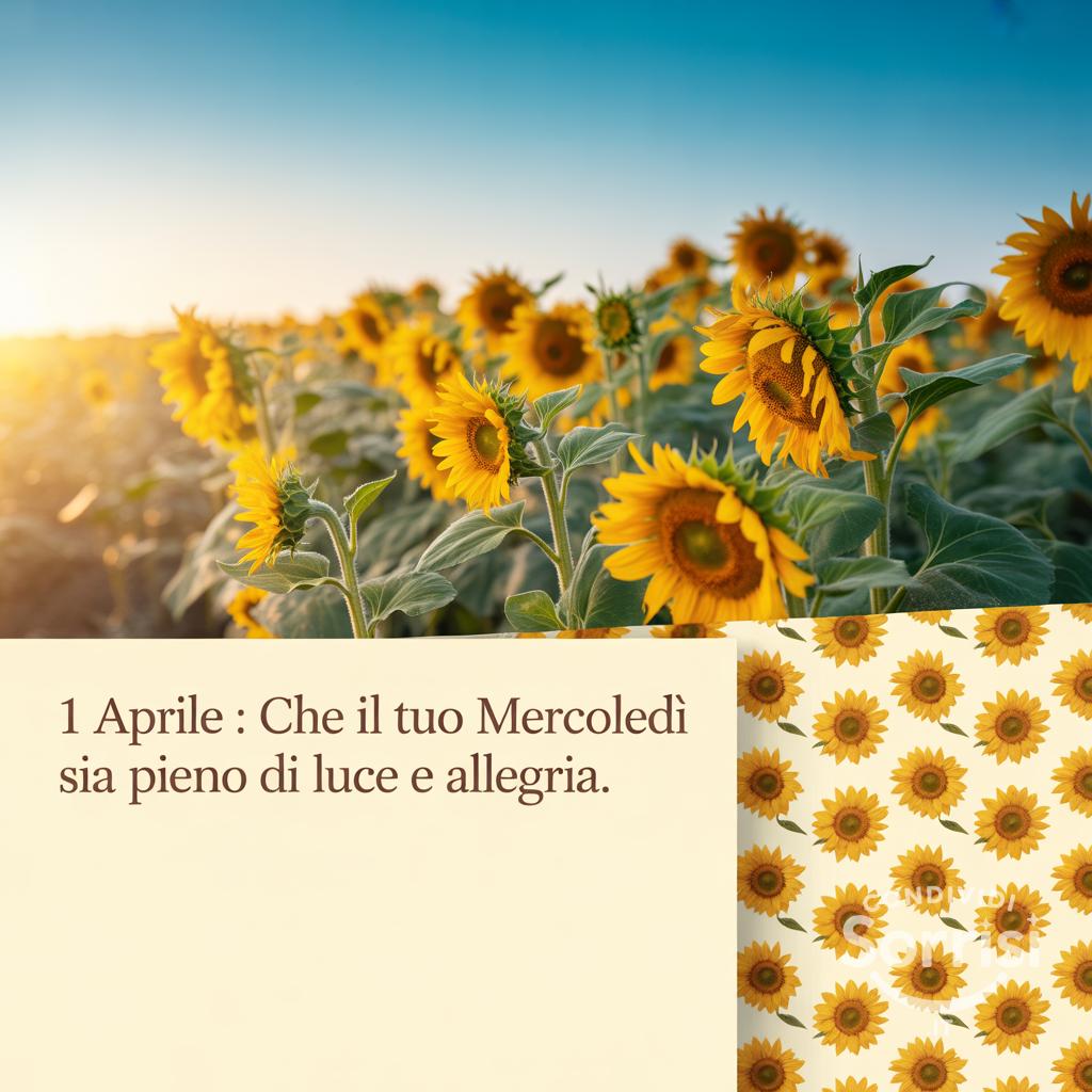 1 Aprile : che il tuo mercoledì sia pieno di luce e allegria.