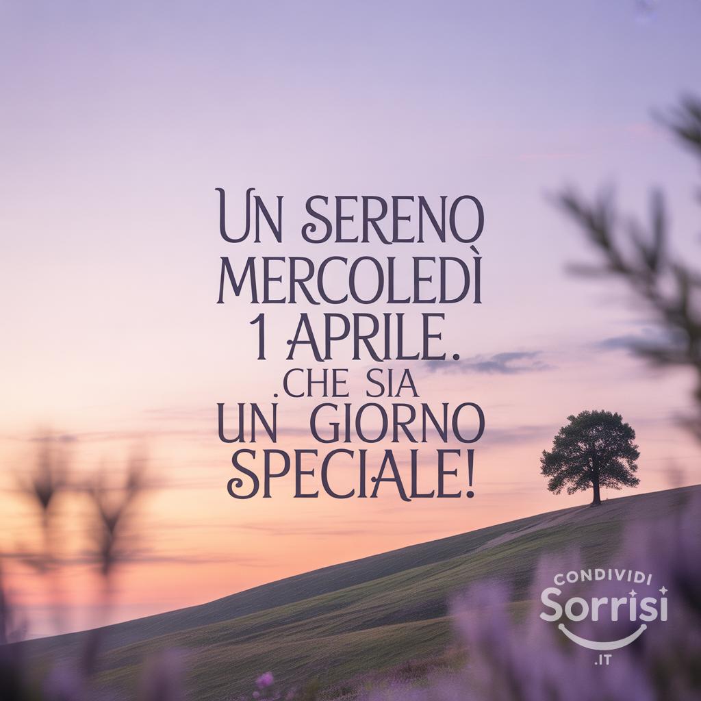 Un sereno mercoledì 1 aprile . Che sia un giorno speciale!