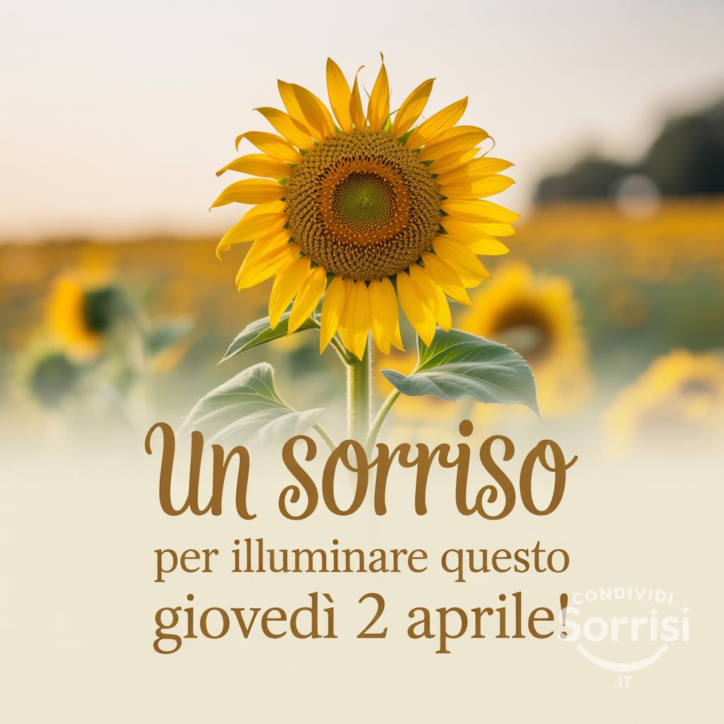 Un sorriso per illuminare questo giovedì 2 aprile!