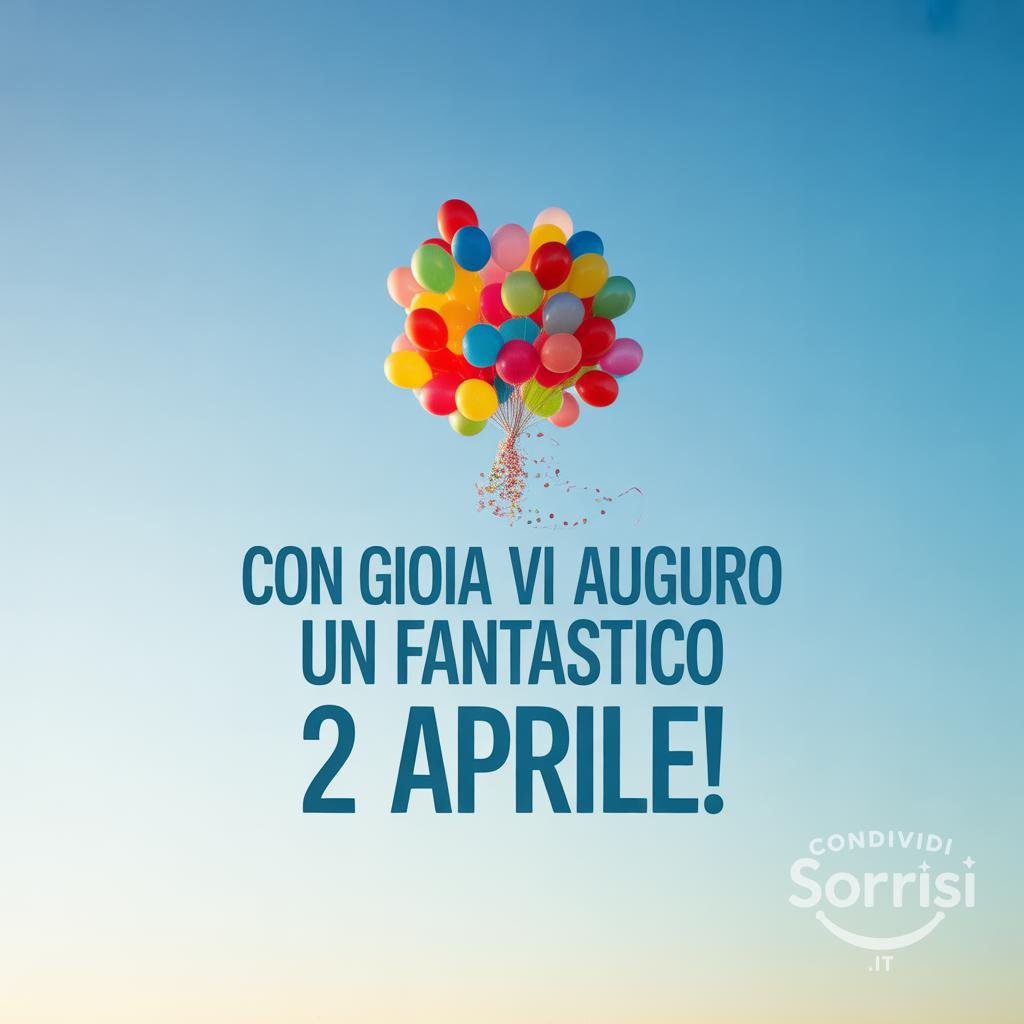 Con gioia vi auguro un fantastico 2 aprile!