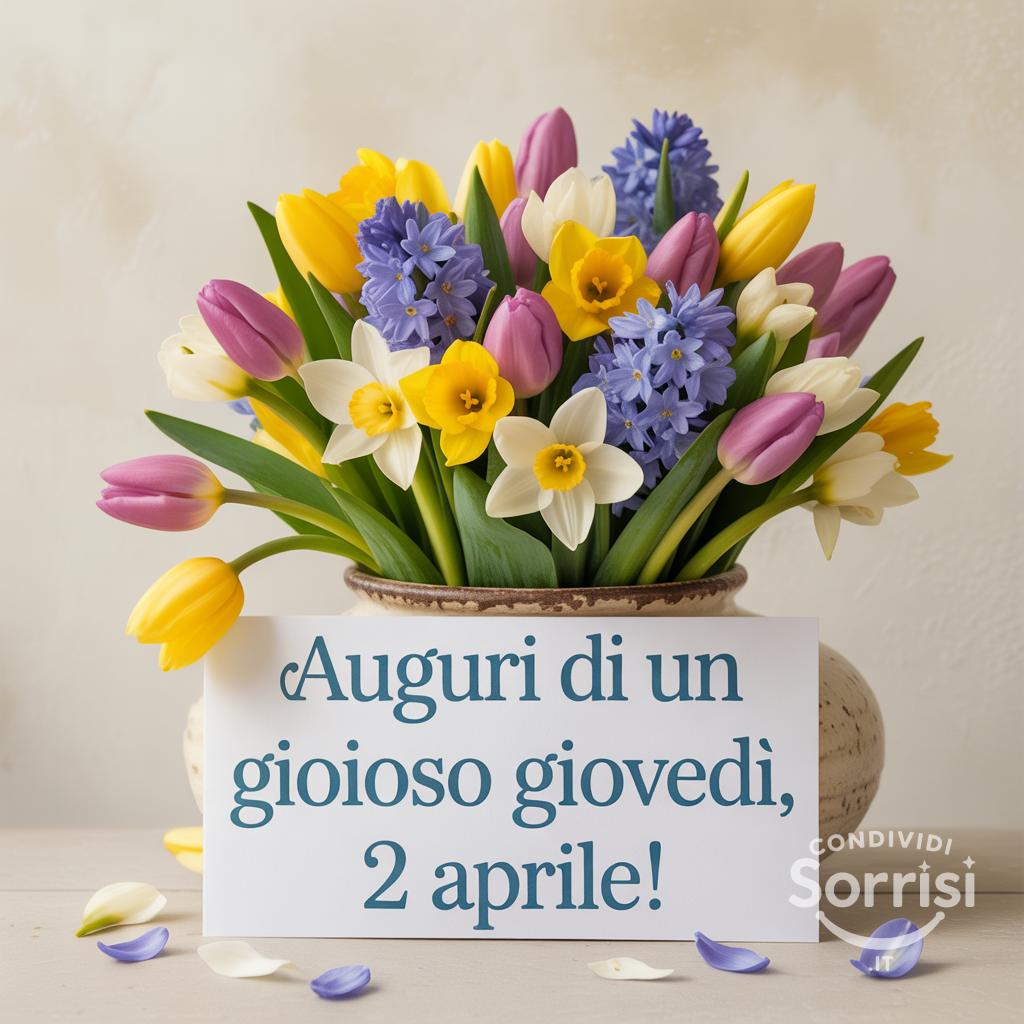 Auguri di un gioioso giovedì, 2 aprile!