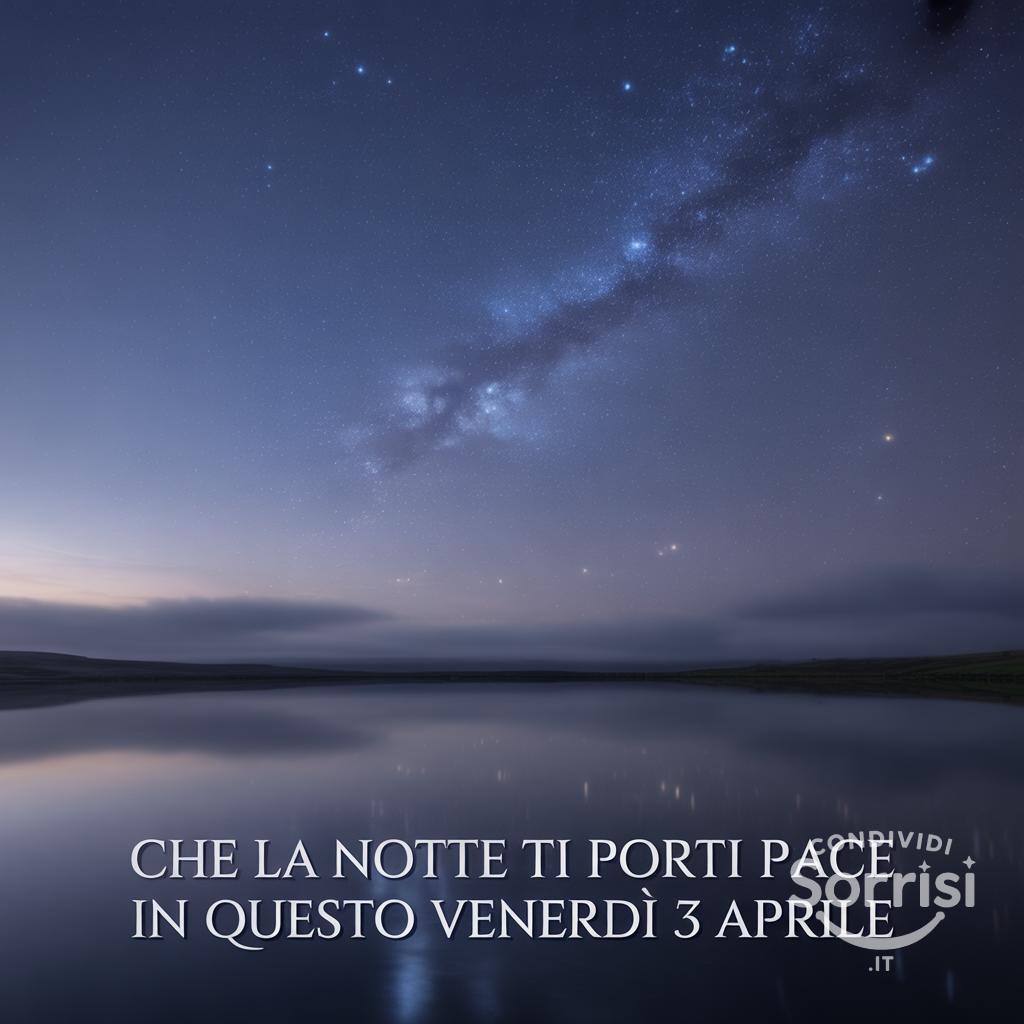 Che la notte ti porti pace in questo venerdì 3 aprile .