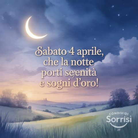 Buonanotte e sereno sabato 4 aprile 2026: Un augurio speciale per te