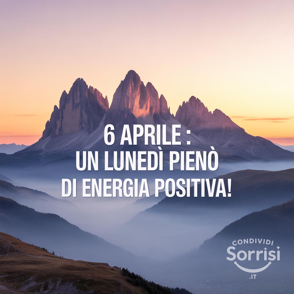 6 aprile : un lunedì pieno di energia positiva!}}