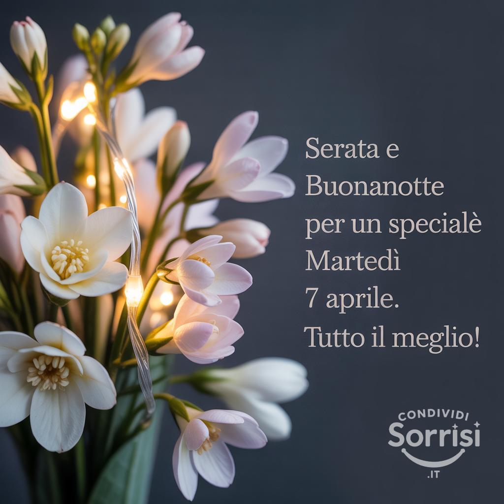 Serata e buonanotte per un speciale martedì 7 aprile . Tutto il meglio!