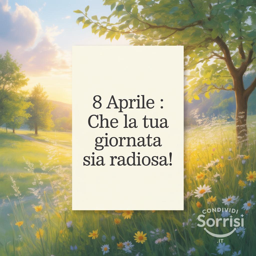 8 Aprile : che la tua giornata sia radiosa!