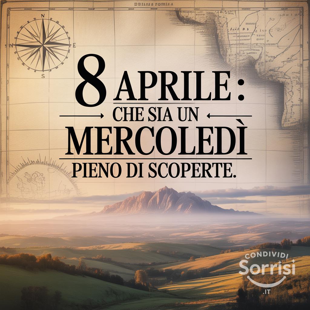 8 Aprile : che sia un Mercoledì pieno di scoperte.