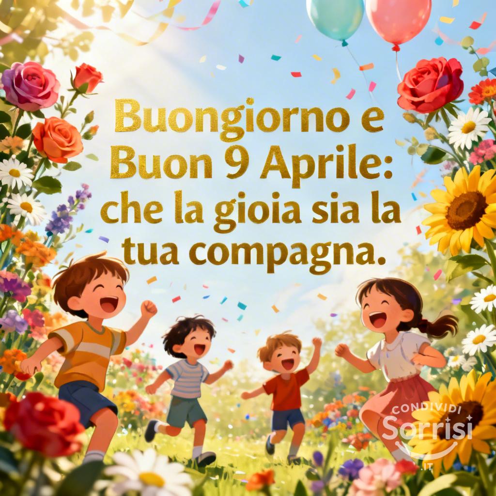 Buongiorno e Buon 9 Aprile: che la gioia sia la tua compagna.