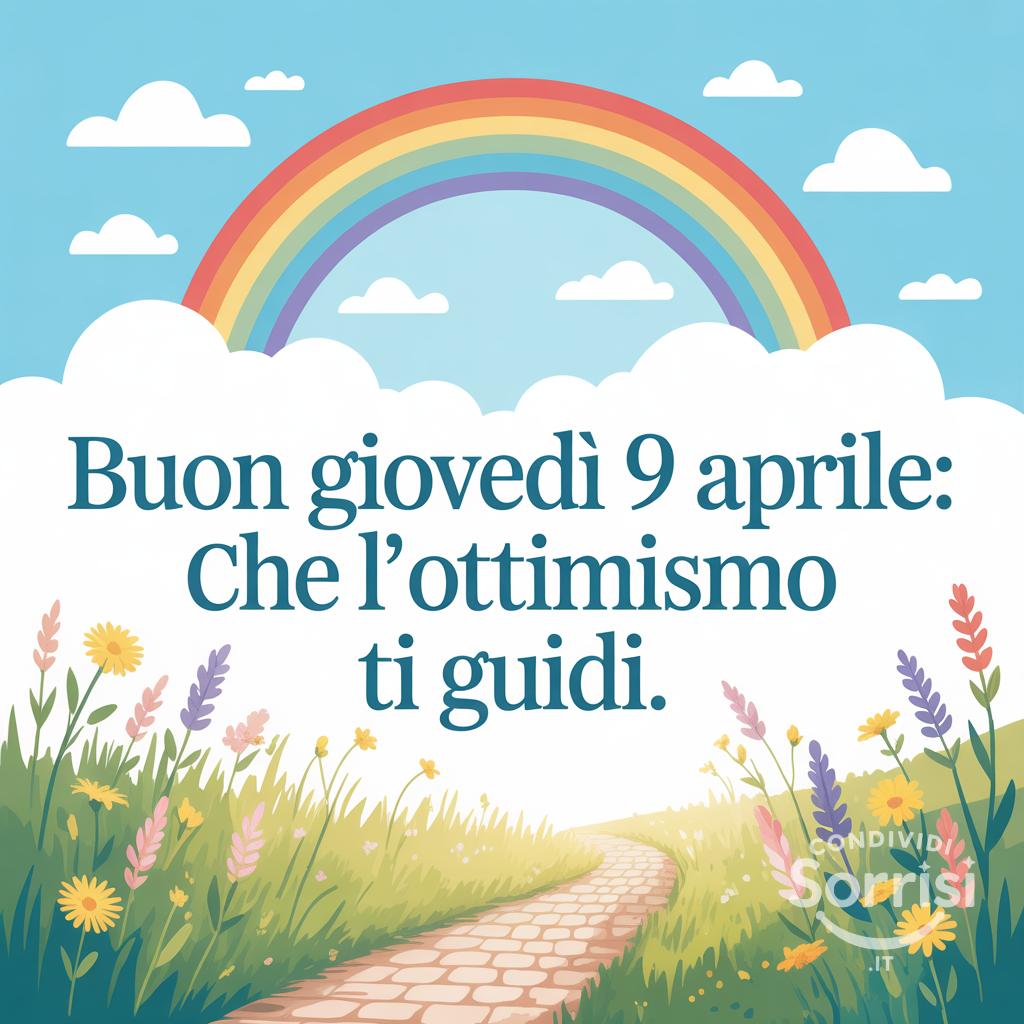 Buon Giovedì 9 Aprile: che l'ottimismo ti guidi.