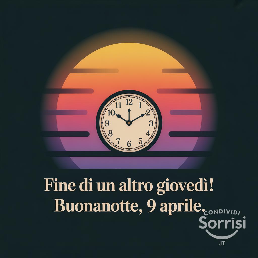 Fine di un altro giovedì! Buonanotte, 9 aprile .