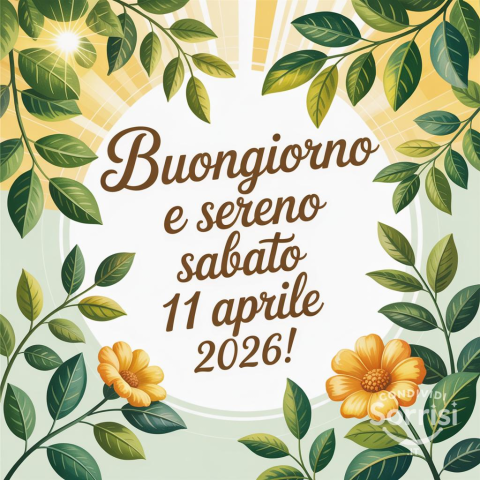 Buongiorno e Buona Sabato 11 Aprile 2026: Iniziate la Giornata con un Sorriso!