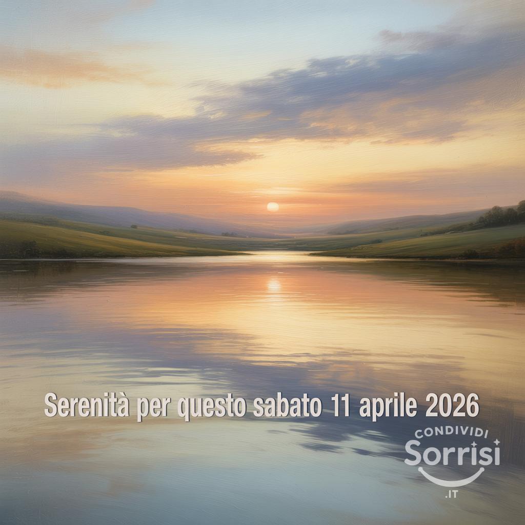 Serenità per questo sabato 11 aprile .