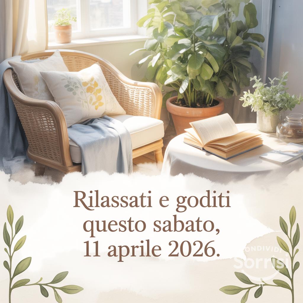 Rilassati e goditi questo sabato, 11 aprile .