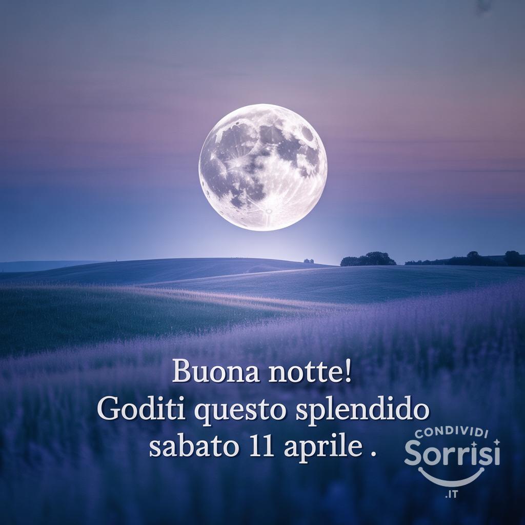 Buona notte! Goditi questo splendido sabato 11 aprile .