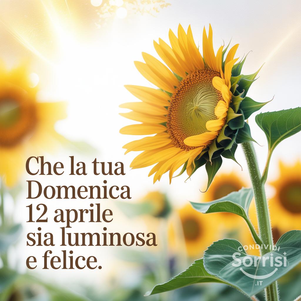 Che la tua domenica 12 aprile  sia luminosa e felice.