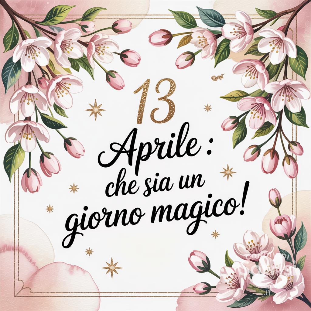 13 aprile : che sia un giorno magico!