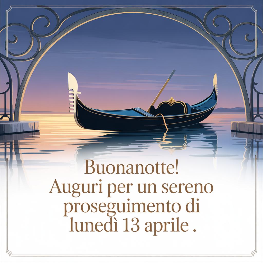 Buonanotte! Auguri per un sereno proseguimento di lunedì 13 aprile .