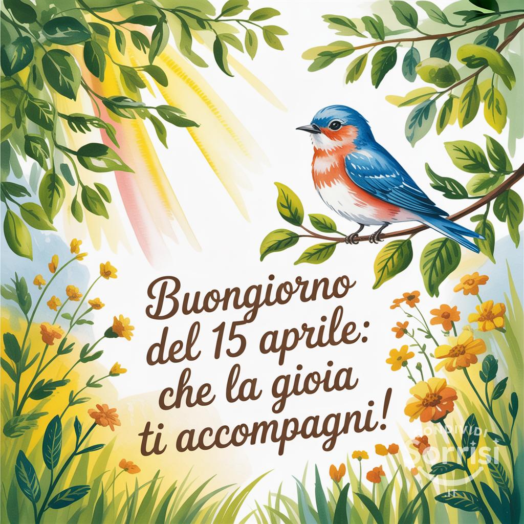 Buongiorno del 15 Aprile: che la gioia ti accompagni!