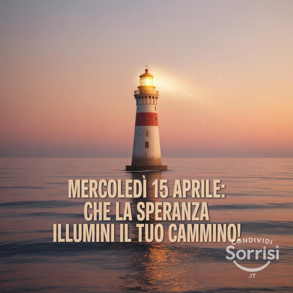 Mercoledì 15 Aprile: che la speranza illumini il tuo cammino!