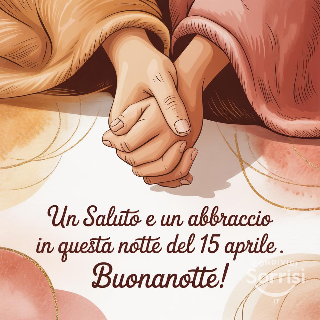 Un saluto e un abbraccio in questa notte del 15 aprile . Buonanotte!