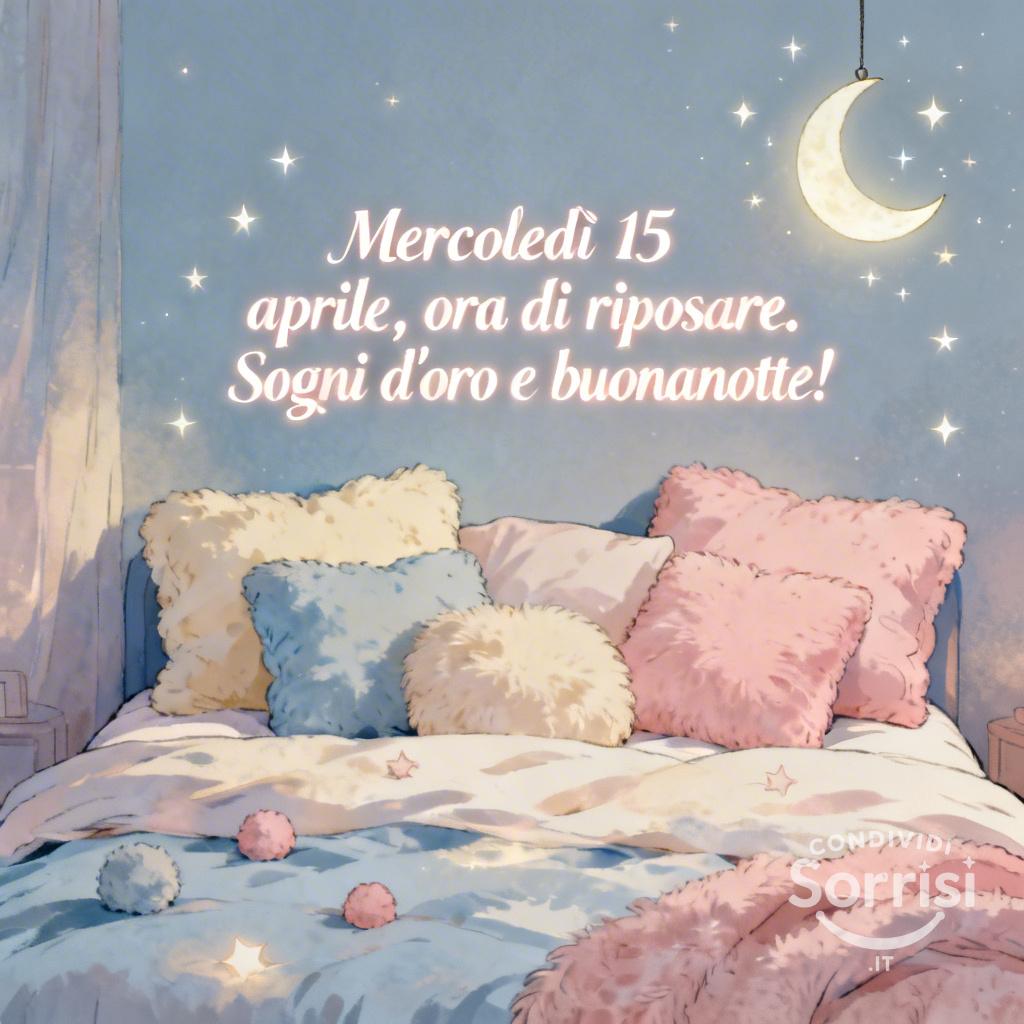 Mercoledì 15 aprile , ora di riposare. Sogni d'oro e buonanotte!
