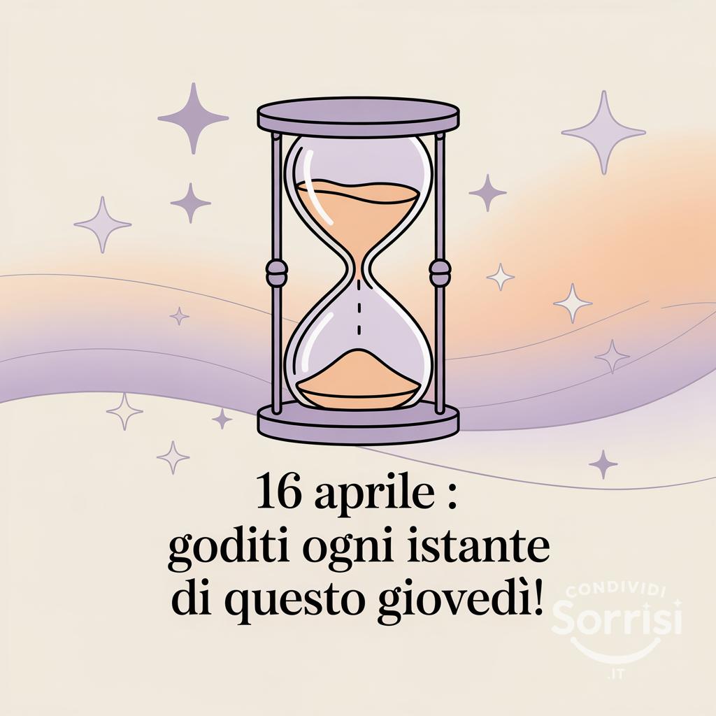 16 aprile : goditi ogni istante di questo giovedì!