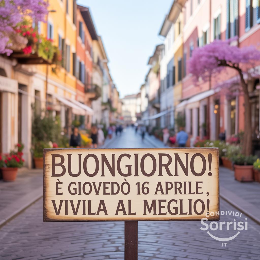 Buongiorno! È giovedì 16 aprile , vivila al meglio!