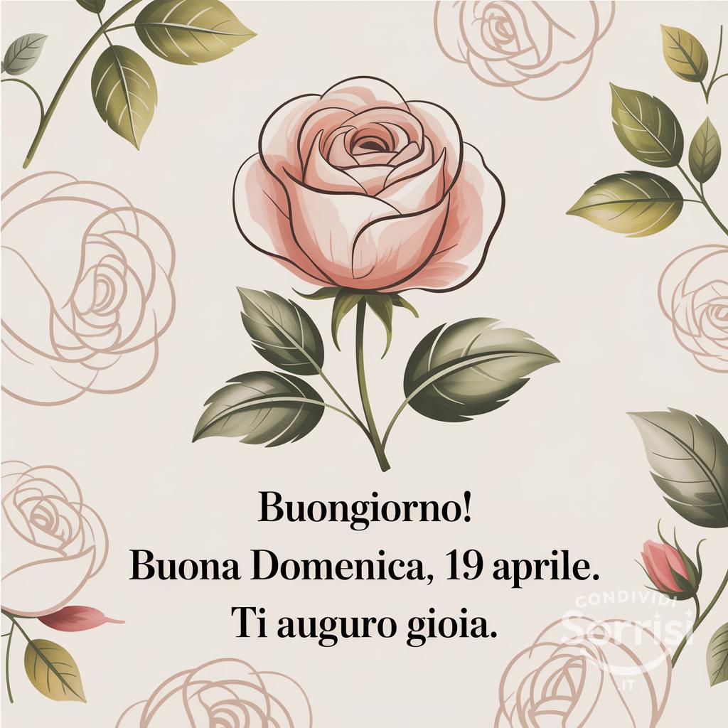 Buongiorno! Buona Domenica, 19 Aprile . Ti auguro gioia.