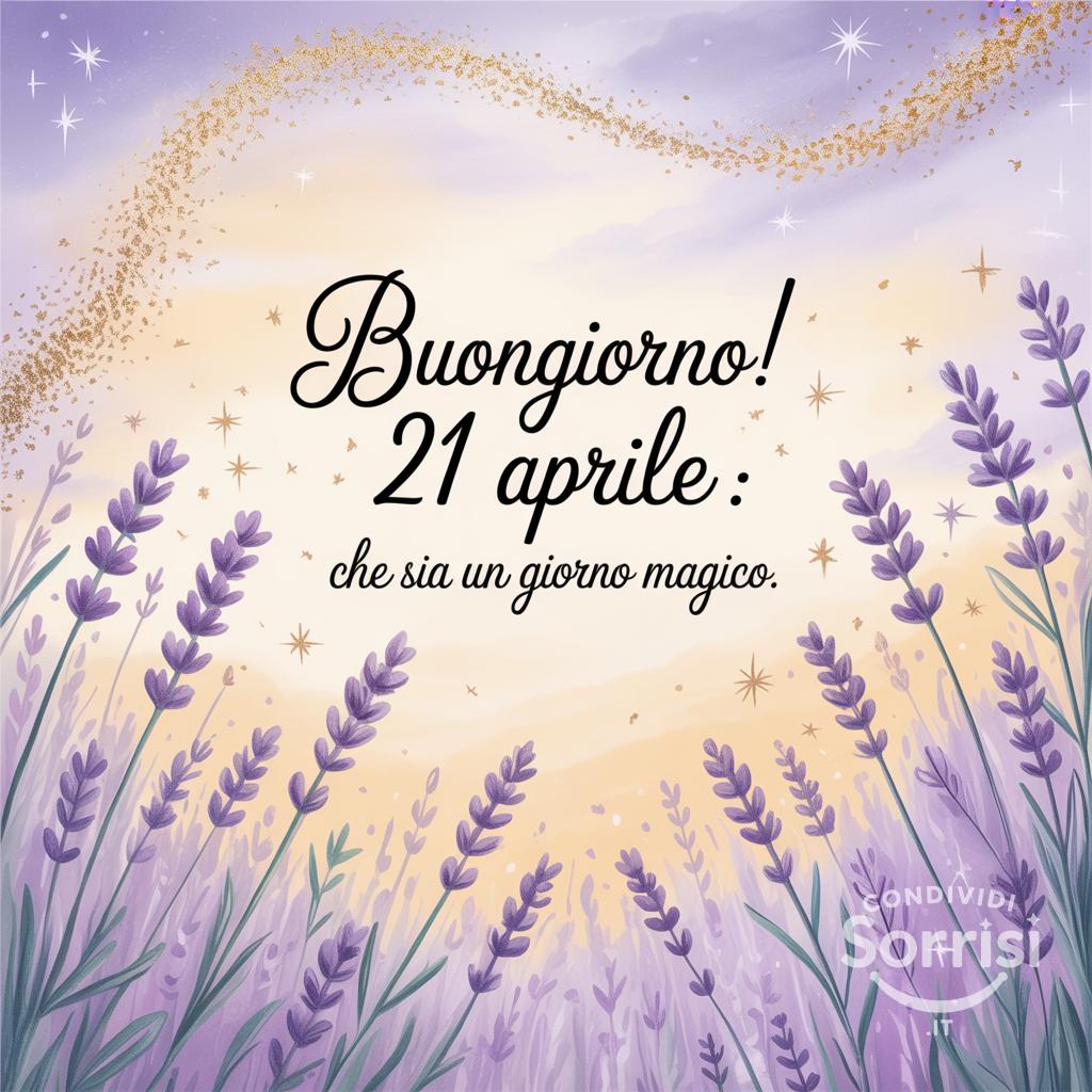 Buongiorno! 21 Aprile : che sia un giorno magico.