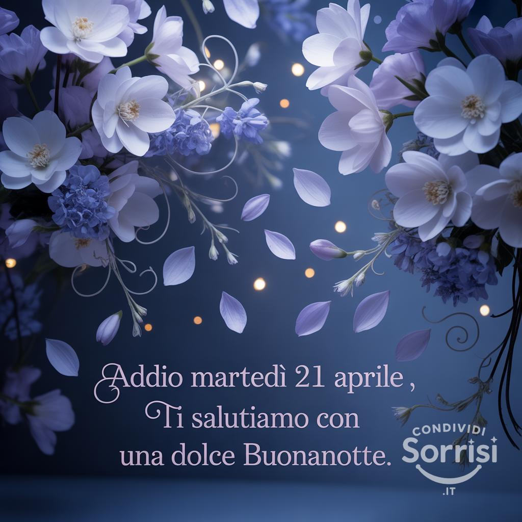 Addio martedì 21 aprile , ti salutiamo con una dolce buonanotte.