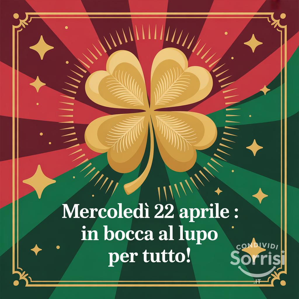 Mercoledì 22 aprile : In bocca al lupo per tutto!