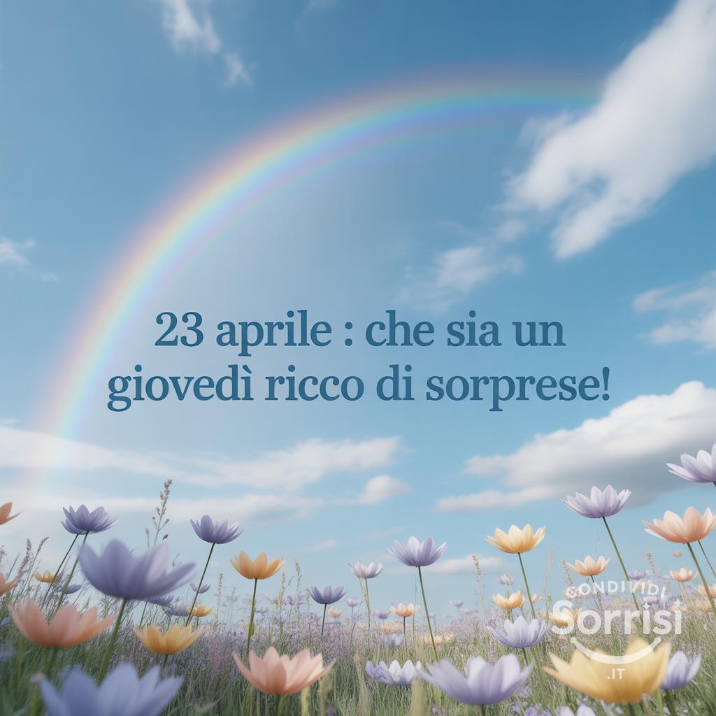 23 Aprile : che sia un Giovedì ricco di sorprese!